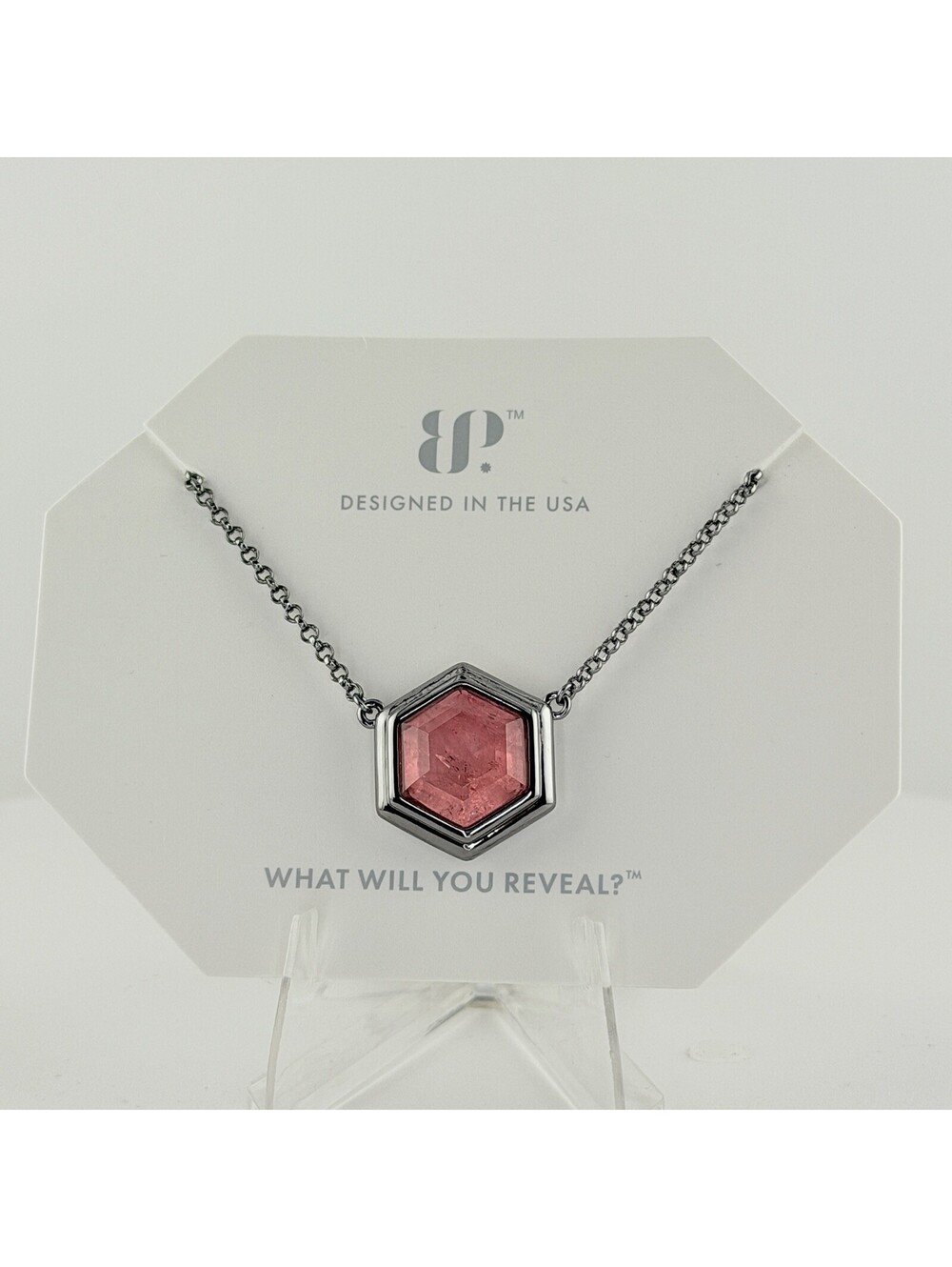 Bomb Party Bezel Necklace "A Sign Of Endearment" Rose Quartz +Qyartz on Hematite